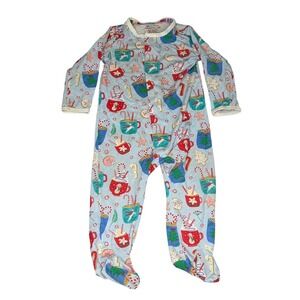 Magnetic Me Holiday Cocoa Treats Christmas Sleeper PJs Footie Blue 6-9 Months